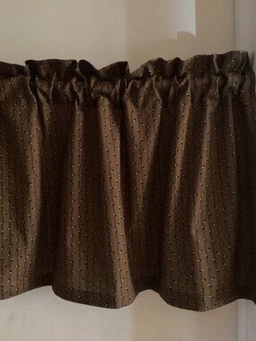 Handmade Brown Cotton Valance, 42 x 15 inches